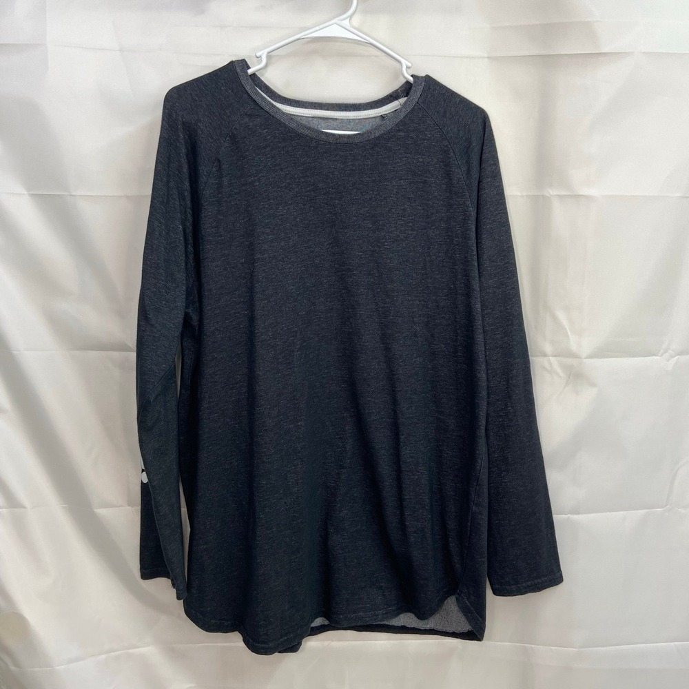 Bench men's gray word‎ Crewcut cotton long sleeve casual relaxed active shirt L